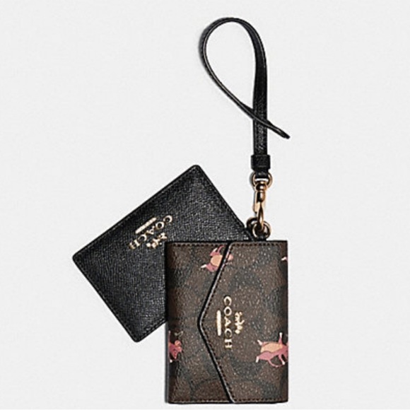 Coach Lanyard Set In Signature Canvas With Party Mouse Print - Picture 1 of 2
